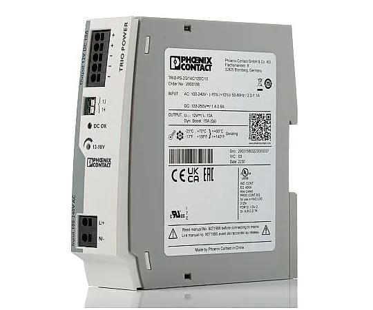 63-4686-52 Phoenix Contact, TRIO-PS-2G/1AC/12DC/10 PSU, 12V dc Output Voltage, 10A output current 2903158