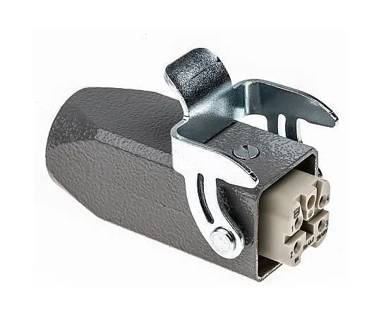 63-4830-96 Han A Series 4 Way Female 10A Connector Kit, includes Female Insert, Hood 09200042711+19200031750
