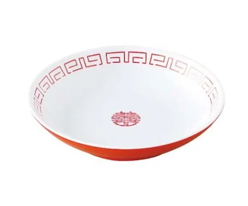 61-6836-19 Melamine Chinese Dishes Zuisho Small Plate CA-41 Outer Red Inner White 2419810