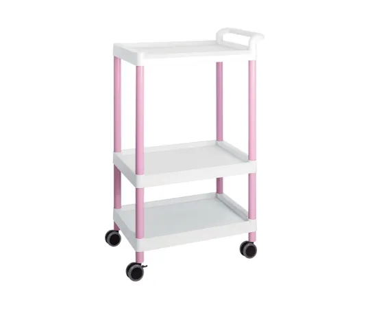 3-6644-03　［Discontinued］Mobile Easy Cart (Tall Type/Wide 32) Pink 3 Stages　ME32C
