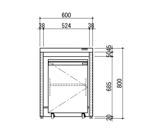 3-4473-01　［Discontinued］Side Laboratory Bench Frame Type 600 x 750 x 800　HSOD-607
