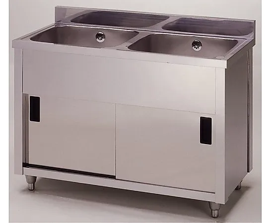 1-8951-01　［Discontinued］Sink 2-Tank Cabinet Sink 750 x 450 x 800　AP2-750K