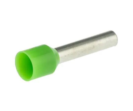63-4745-56 RS PRO Insulated Crimp Bootlace Ferrule, 18mm Pin Length, 3.9mm Pin Diameter, 6mm² Wire Size, Green 250-3472