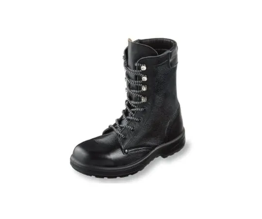 64-6535-01 Resin Toecap Urethane 2-Layer Long Lace-Up Boots Black 23.5 cm AZ511