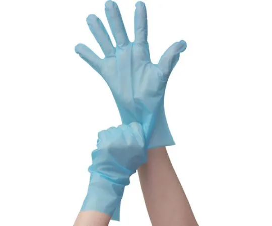 67-6826-22 Polyethylene Gloves Stretch Type Blue L 100 Pieces 082054