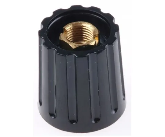 63-4800-81 RS Pro Potentiometer Knob, Collet Type, 14.7mm Knob Diameter, Black, 3.2mm Shaft 463-8520