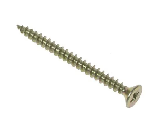 63-4690-67 Pozidriv Countersunk Steel Wood Screw Yellow Passivated, Zinc Plated, 6mm Thread, 50mm Length 144-3490
