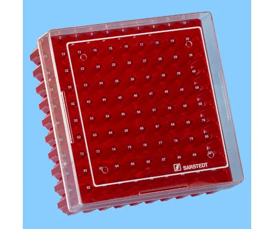 63-2984-72 100 Hole Cryo Box (for Inner Cap) Red 93.874.210