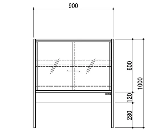 3-5781-01　［Discontinued］Reagent Shelf (Double-Sided Type) with Glass Door　TEB-900