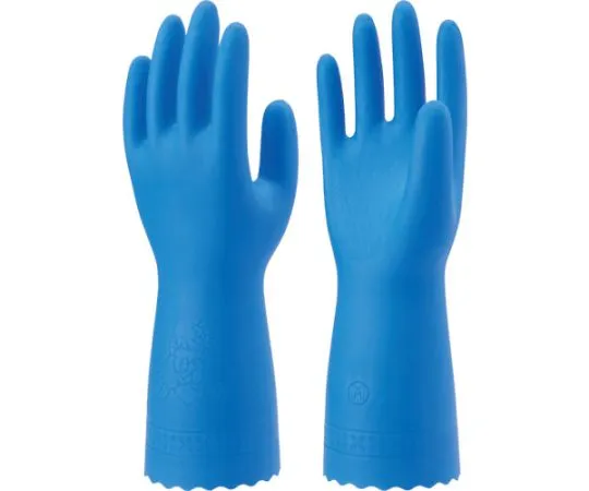 67-6859-15 Vinyl Chloride Gloves No160 Oil Resistant Thin Blue M Size NO160-M