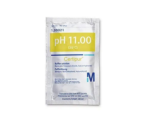 61-0322-91 Buffer Solution (Boric Acid/Sodium Hydroxide/Potassium Chloride, 30mL Aluminum Sachet Type x 30 Bags), Traceable for SRM Of NIST And PTB pH 11.00 (25°C) Certipur(R) 199021 1ST 1.99021.0001