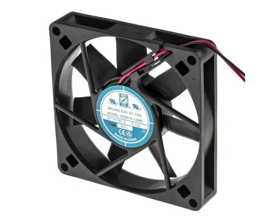 63-4867-43 RS PRO Axial Fan, 80 x 80 x 15mm, 23cfm, 1.8W, 12 V dc 541-5003