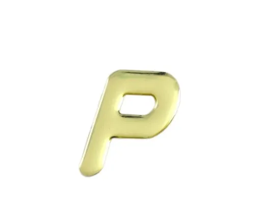 61-7427-08 Gold Metal Characters P 35mm x 1mm GM35-P