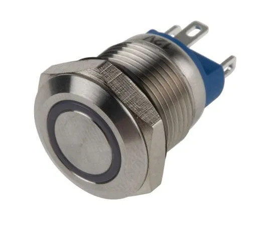 63-4661-78 RS PRO Single Pole Single Throw (SPST) Momentary Blue LED Push Button Switch, IP65, IP67, 12 (Dia.)mm, Panel Mount, 12V 111-6526