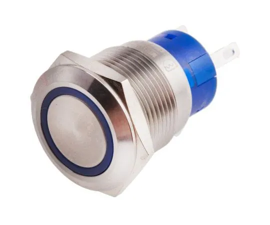 63-4660-80 RS PRO Single Pole Double Throw (SPDT) Latching Blue LED Push Button Switch, IP67, 19.2 (Dia.)mm, Panel Mount, 250V ac 111-3776
