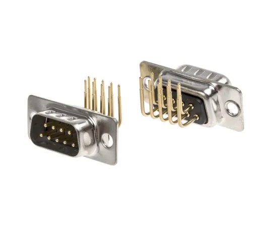63-4858-77 RS Pro 9 Way Right Angle Through Hole PCB D-sub Connector Plug, 2.77mm Pitch 528-3654