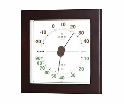61-6866-28　［Discontinued］Thermo-Hygrometer 130 x 130 x 28mm 175G (Gift Box) Walnut　TM-762