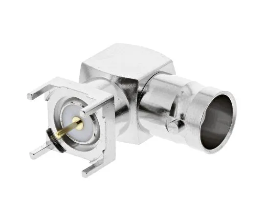 63-4874-55 RS Pro Right Angle 75Ω PCB Mount BNC Connector, jack, Nickel, Through Hole Termination 546-4061