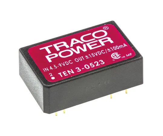63-4741-72 TRACOPOWER TEN 3 3W Isolated DC-DC Converter Through Hole, Voltage in 4.5 → 9 V dc, Voltage out ±15V dc TEN 3-0523