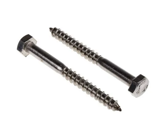 63-4691-20 Hex Stainless Steel Wood Screw, A2 304, 6mm Thread 144-3550