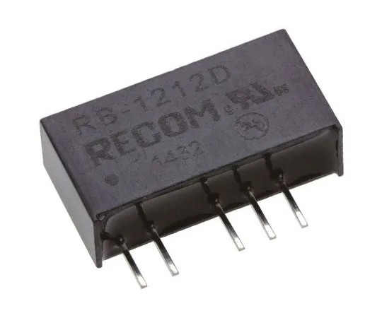 63-4807-11 Recom RB 1W Isolated DC-DC Converter Through Hole, Voltage in 10.8 → 13.2 V dc, Voltage out ±12V dc RB-1212D