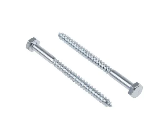 63-4691-03 Hex Steel Wood Screw Bright Zinc Plated, M6 Thread 144-3533