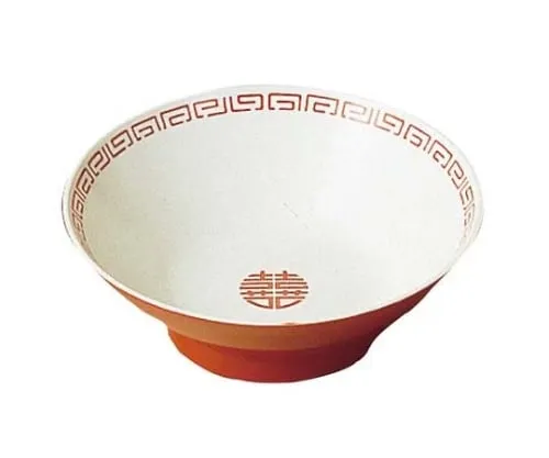 61-6836-13 Melamine Chinese tableware Zuisho Chinese Bowl small CA-13 outer red inner white 2418810