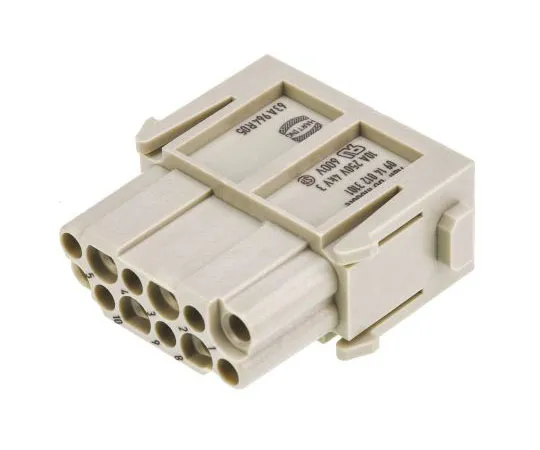 63-4734-22 Han-Modular Series Female Module, 12 Way, 2 Row, Rated At 10A, 250 V, Han DD 9140123101