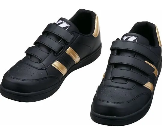 64-0993-29 Safety Shoes Velcro Black x Gold 22.0 cm S3172-1