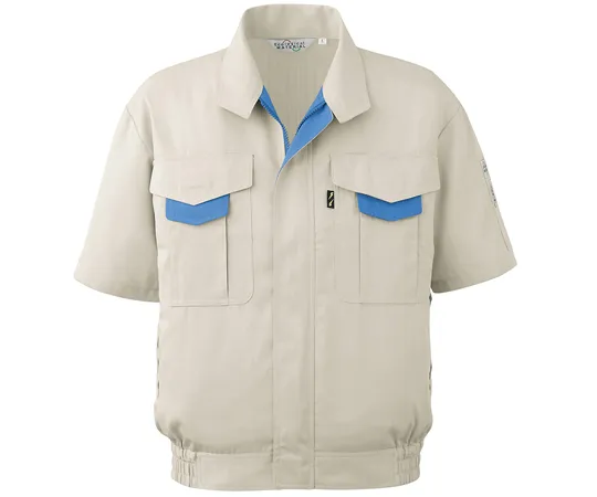 65-1284-52 Work Clothes, Men's Short Sleeve Blouson Ivory S RCS190-UE-S RCS190-UE-S
