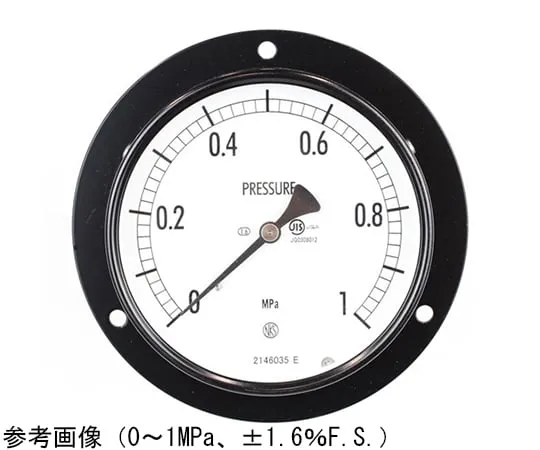 65-4281-86 Normal Pressure Gauge (Φ100) Recessed D Frame (Mounting Hole) -0.1~0.1 MPa AE15-233