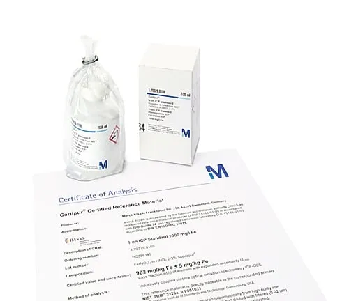 61-0321-83 Lithium ICP Standard Solution Traceable for SRM Of NIST, (Lino3 in HNO3 2-3%), 1000mg/L Li Certipur(R) 170329 100mL 1.70329.0100