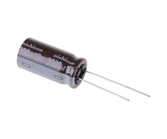 63-4845-55 Nichicon 3300μF 10V dc Aluminium Electrolytic Capacitor, Through Hole 12.5 (Dia.) x 25mm +105°C 12.5mm 5mm UPS1A332MHD
