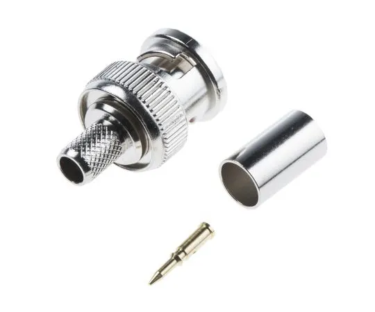 63-4874-86 RS Pro Straight 75Ω Cable Mount BNC Connector, Plug, Nickel, Crimp Termination, RG59 546-4869