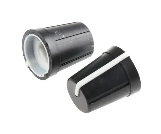 63-4805-77 RS Pro Potentiometer Knob, Push-On Type, 13mm Knob Diameter, Black, D Shaped Shaft Type, 6.4mm Shaft 467-6780