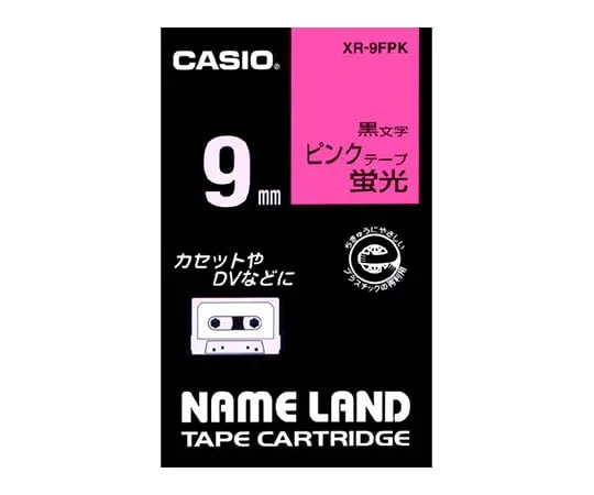 62-1063-24 Casio NAME LAND Label Printer Tape 9mm Width (Fluorescence Pink Ground/Black Characters) XR-9FPK