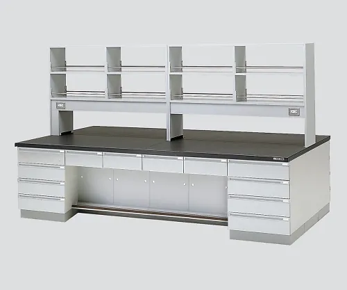 3-3746-01　［Discontinued］Central Laboratory Bench Wooden Type, Desk Type, with Reagent Shelf 1800 x 1200 x 800/1800　SGOD-1812