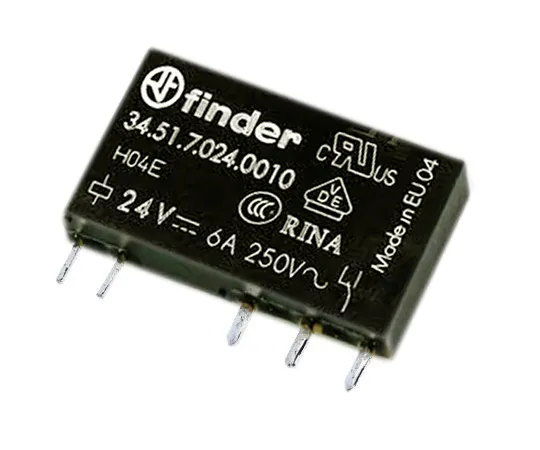 63-4799-37 Finder34 Series SPDT Non-Latching Relay PCB Mount, 24V dc Coil, 6A 34.51.7.024.0010