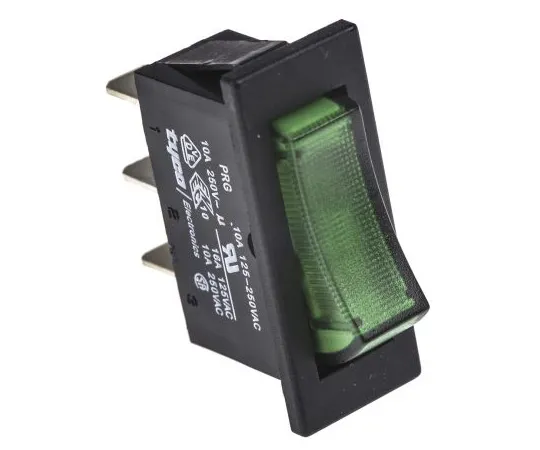 63-4832-10 TE Connectivity Single Pole Single Throw (SPST), Latching Rocker Switch Panel Mount 1634202-6