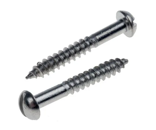 63-4817-15 Slot Round Stainless Steel Wood Screw, A2 304, 3.5mm Thread, 20mm Length 483-3056
