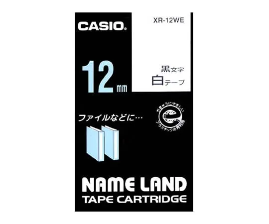 62-1062-44 Casio NAME LAND Label Printer Tape 12mm Width (White Ground/Black Characters) XR-12WE