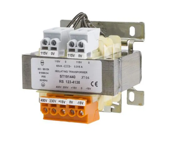 63-4668-93 RS PRO 63VA Isolation Transformer, 15 → 400V ac Primary, 115 Secondary 123-4138