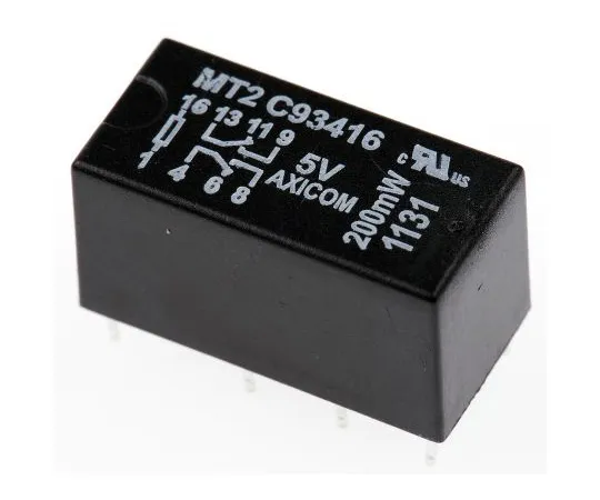 63-4893-77 TE ConnectivityMT2 DPDT Non-Latching Relay PCB Mount, 5V dc Coil, 2A MT2-C93416