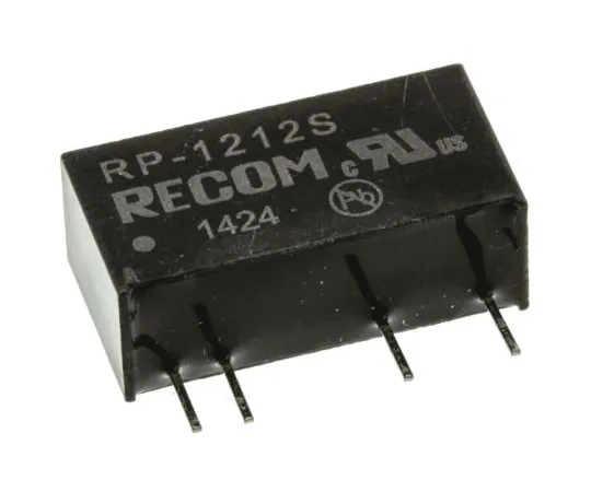 63-4800-08 Recom RP 1W Isolated DC-DC Converter Through Hole, Voltage in 10.8 → 13.2 V dc, Voltage out 12V dc RP-1212S
