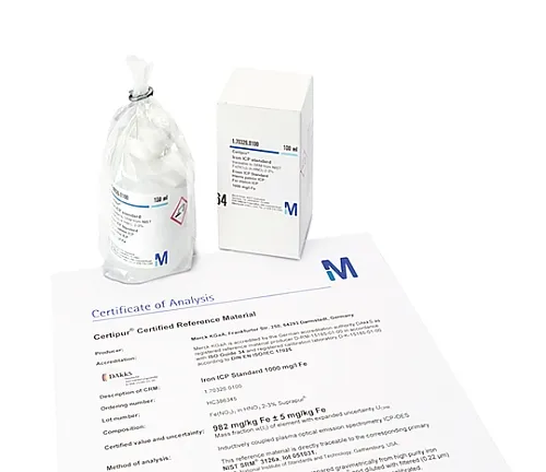 61-0322-17　Tungsten ICP Standard Solution Traceable For SRM Of NIST[(NH4) 2WO4 in H2O], 1000mg/L W Certipur(R) 170364 100mL　1.70364.0100