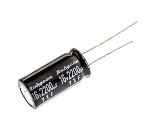 63-4736-57 Rubycon 2200μF 16V dc Aluminium Electrolytic Capacitor, Through Hole 12.5 (Dia.) x 25mm +105°C 12.5mm 5mm 16YXF2200M12.5X25