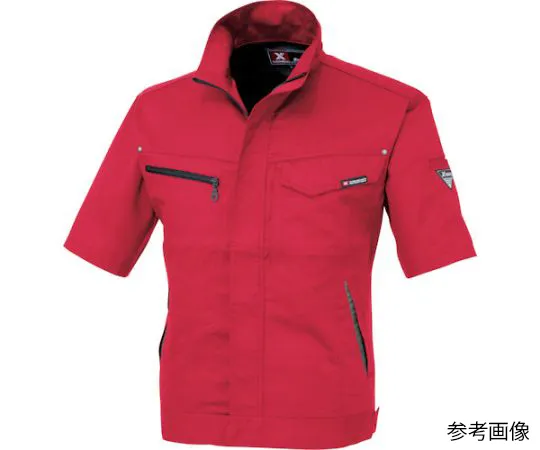 65-8371-69 Short Sleeve Blouson Red 3L 1631-71-3L