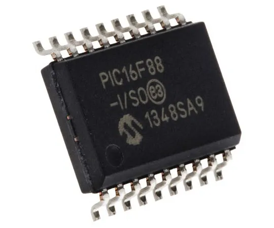 63-4895-81 Microchip, 8bit PIC Microcontroller, 20MHz, 7.168 kB, 256 B Flash, 18-Pin SOIC PIC16F88-I/SO
