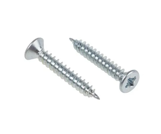 63-4690-73 Pozidriv Countersunk Steel Wood Screw Bright Zinc Plated, No. 4 Thread, 3/4in Length 144-3497