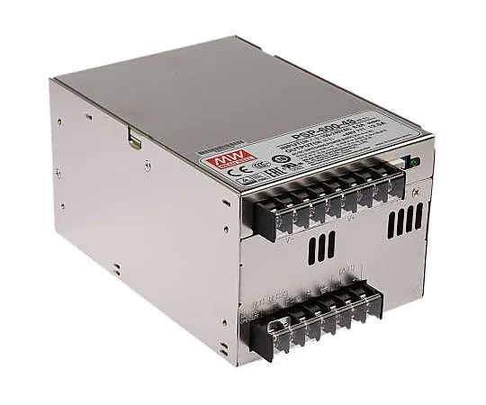 63-4913-49 Mean Well 600W 1 Output Embedded Switch Mode Power Supply SMPS, 12.5A, 48V dc Enclosed PSP-600-48